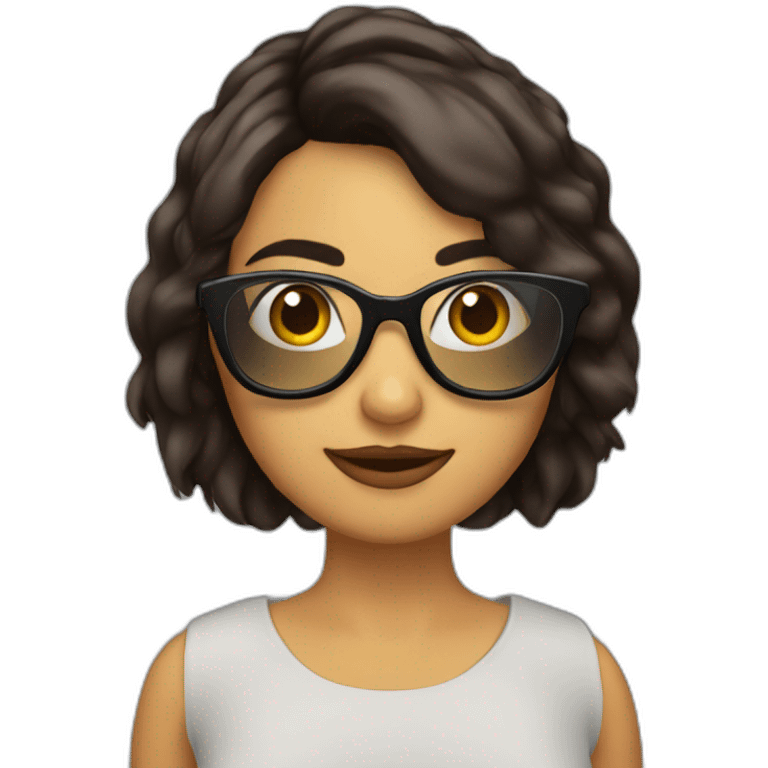 Chica morena con gafas  emoji