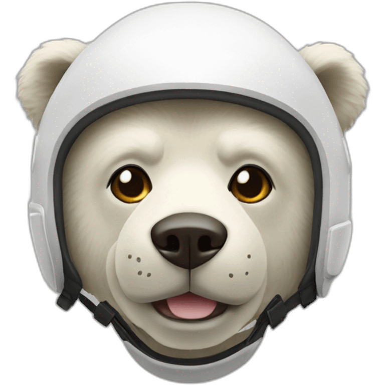 Urso capacete branco emoji