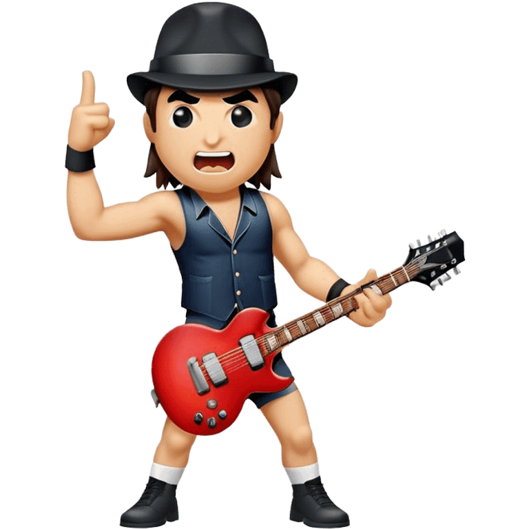 Cinematic Realistic AC/DC Pop Culture Emoji, showcasing an electrifying portrayal inspired by the legendary rock band rendered with vivid textures and energetic lighting. emoji