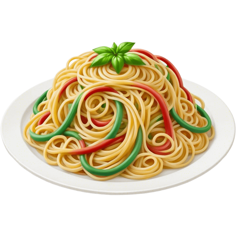 green white and red rainbow with a plate of spaghetti at the end of it emoji