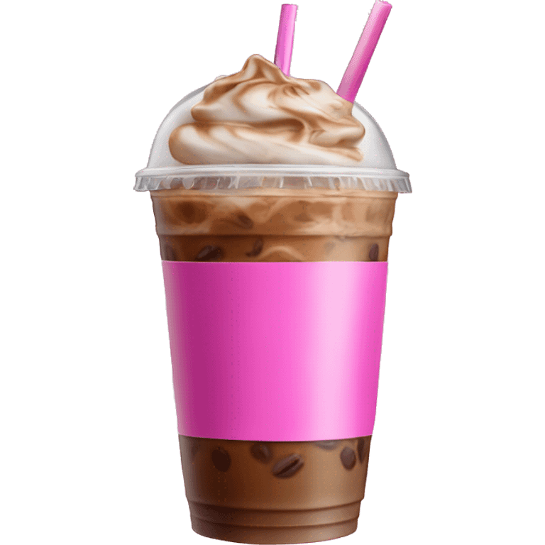 Realistic hot pink iced coffee (no face)  emoji