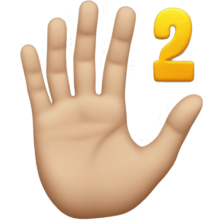 Hand with the number 13 on it  emoji