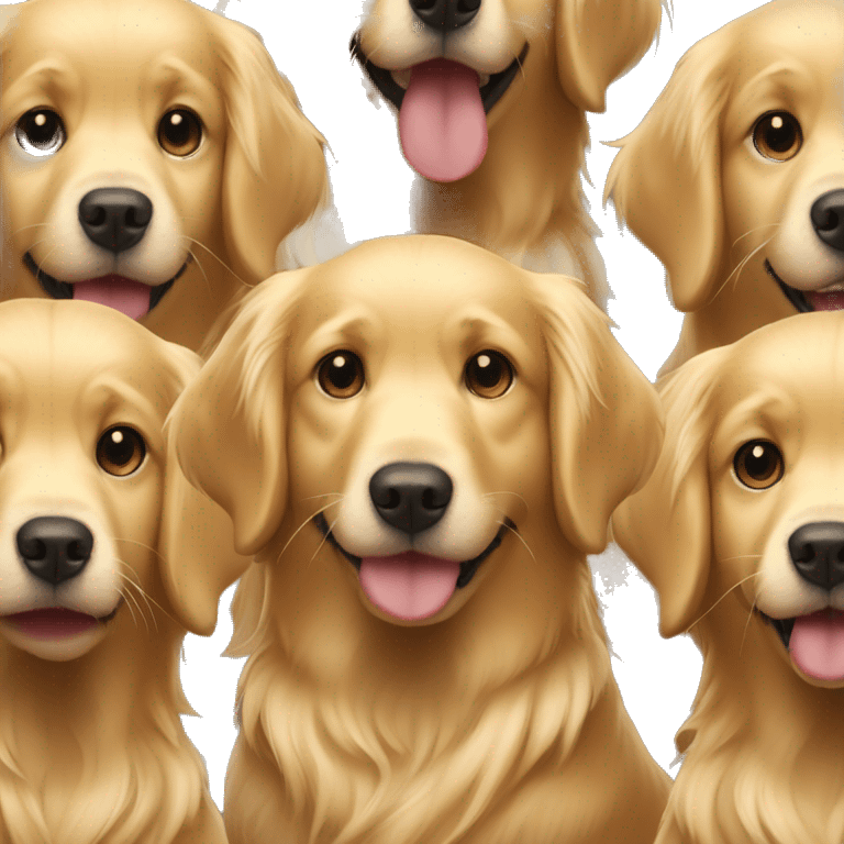 golden retriever with blonde girl and boy emoji