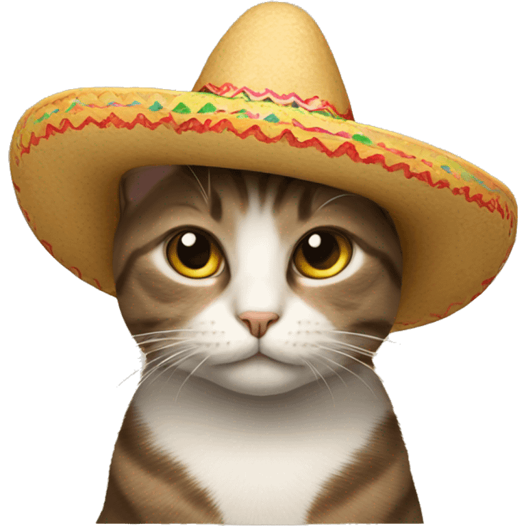 Cat wearing a sombrero emoji