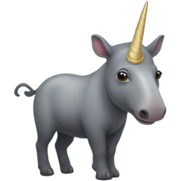 tapir unicorn with horn emoji