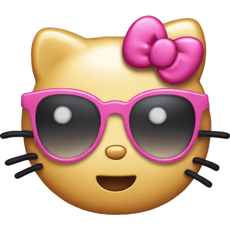 pink hello kitty with glasses emoji