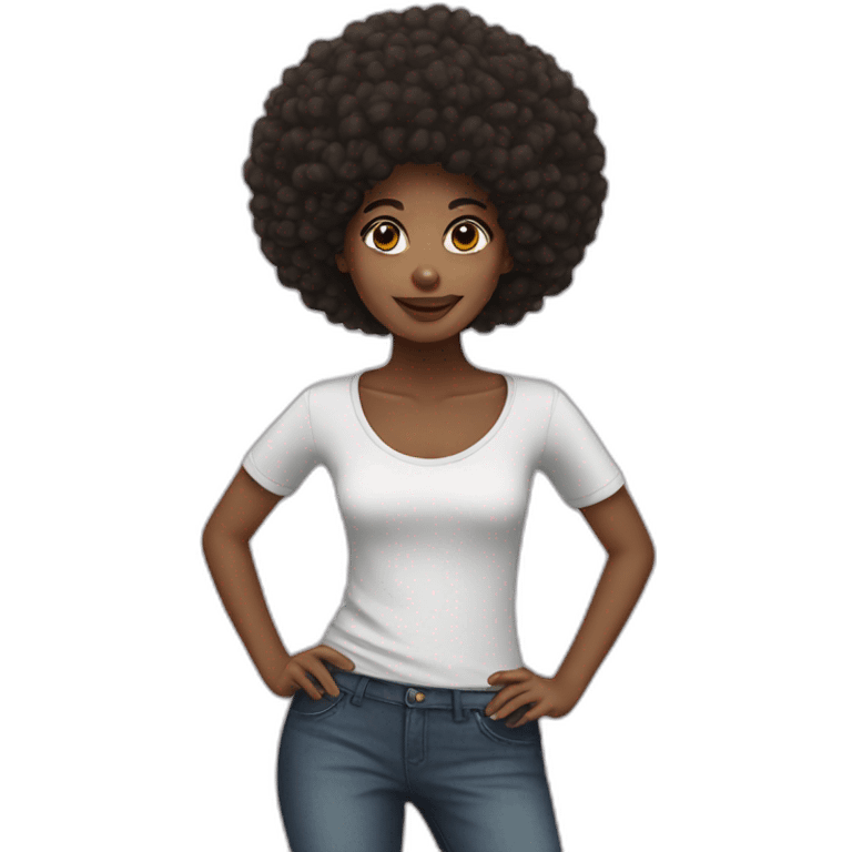 Afro girl emoji