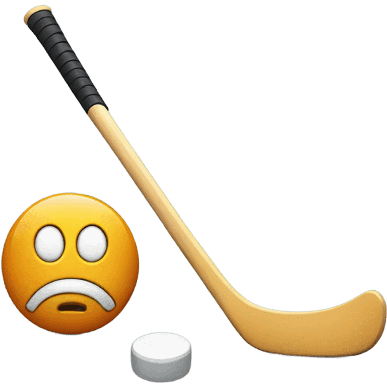 hockey stick and puck emoji