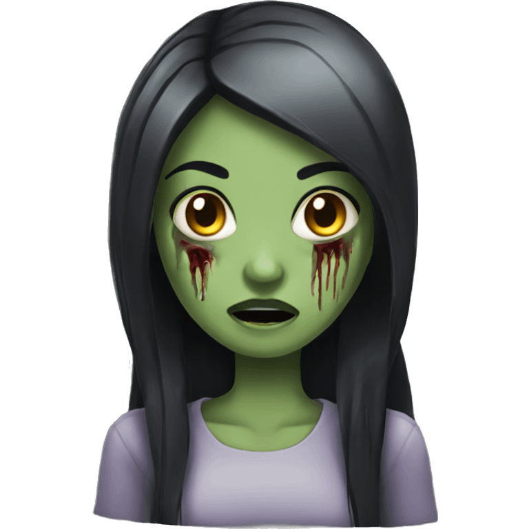 zombie girl with black hair  emoji