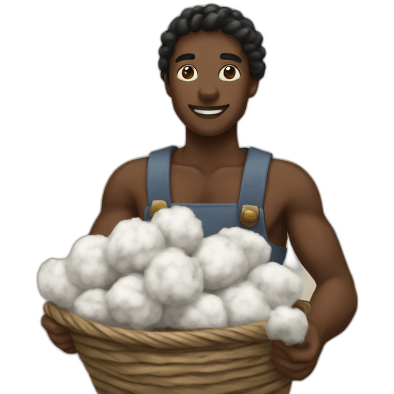 slave picking up cotton emoji