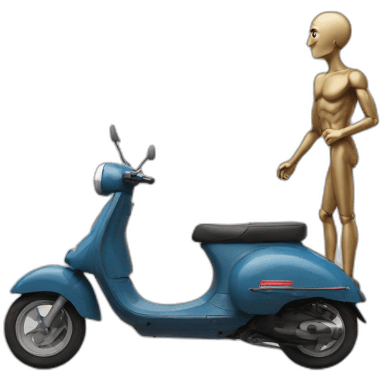 Tall thin man on scooter xith greek flag emoji