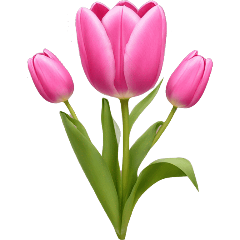 Pink tulips with a bow emoji