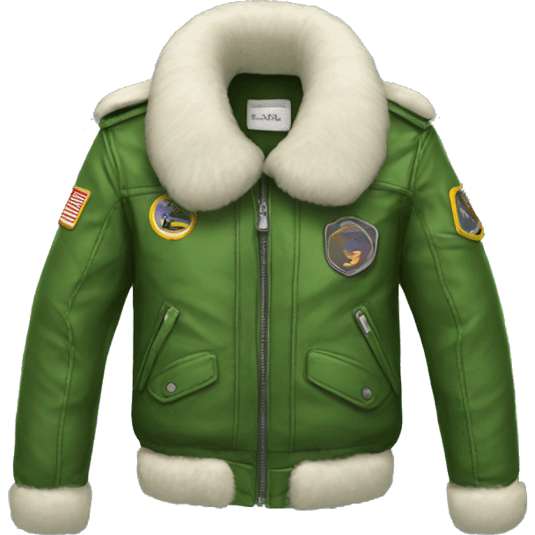 Green aviator jacket with fur collar emoji