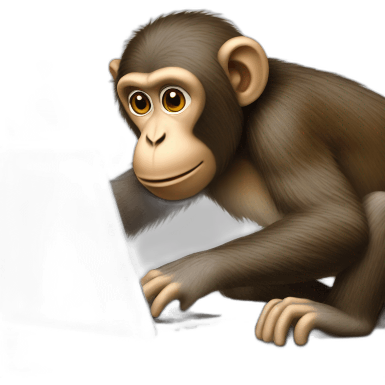 monkey with laptop apple emoji