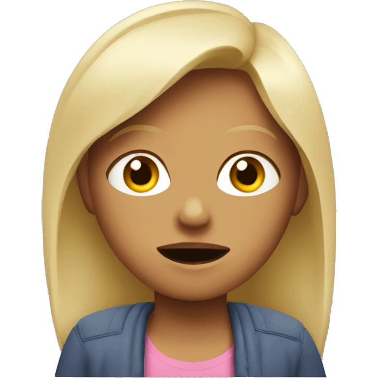 girl in car interior with mouth closed looking nervous  emoji