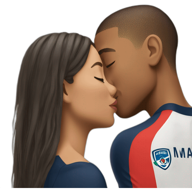 mbappe kissing girl emoji