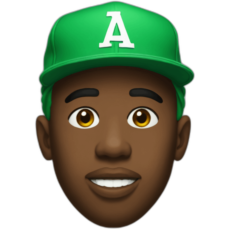 tyler the creator with green hat emoji