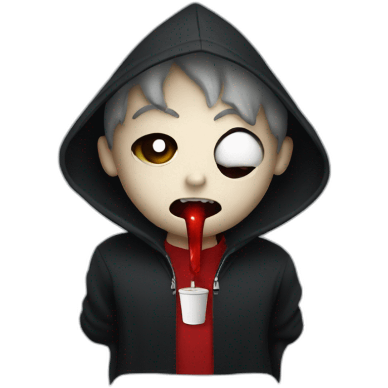 Vampire with hoodies and cigarettes emoji