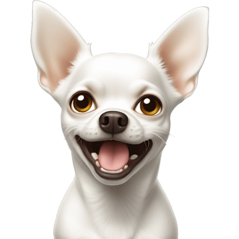 white chihuahua barking  emoji