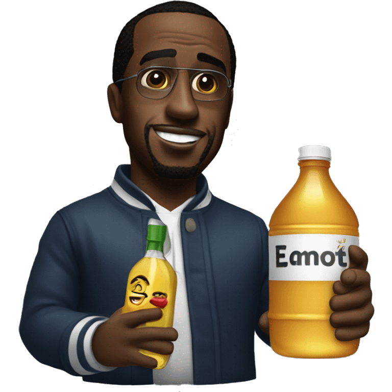 P diddy with a bottle of oil in hand emoji