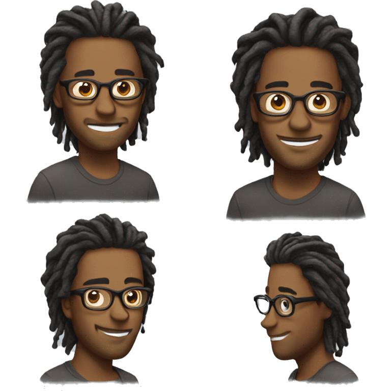 man with glasses and locs emoji