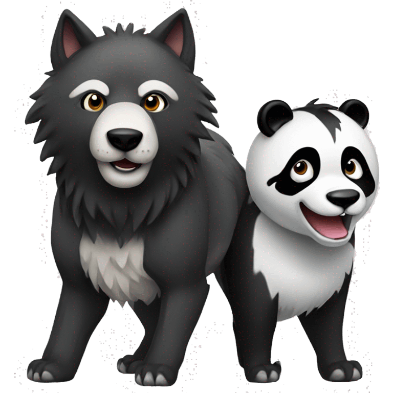 wolf and panda emoji