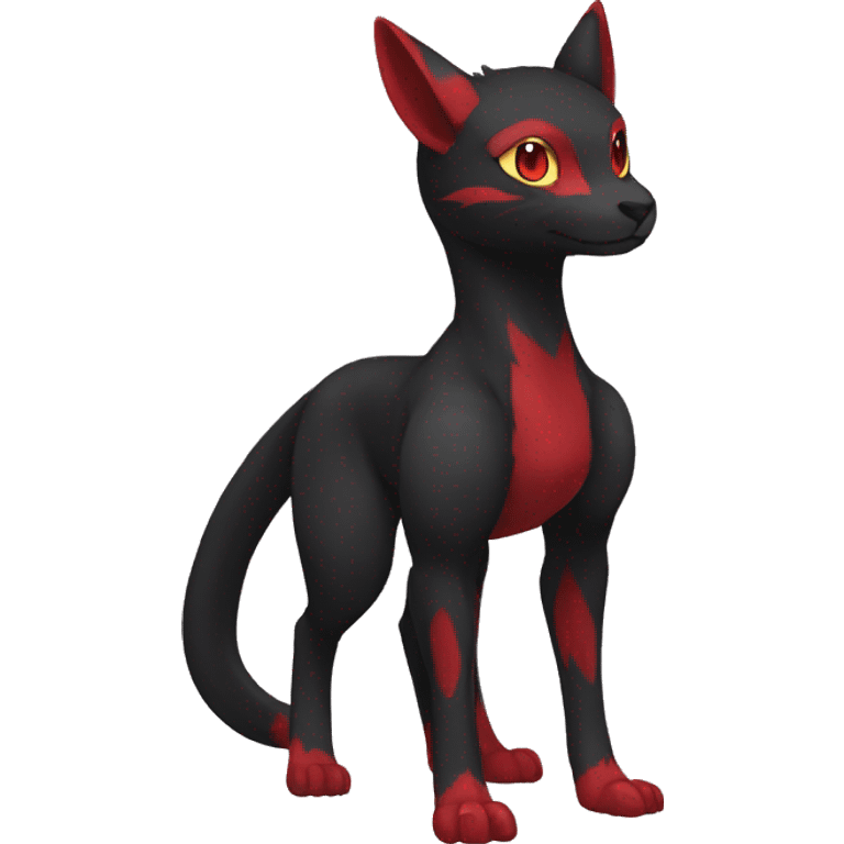 Cute cool black red animal hybrid Fakemon full body emoji