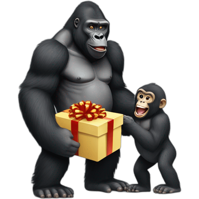 Gorilla giving a gift to Vladimir Putin emoji