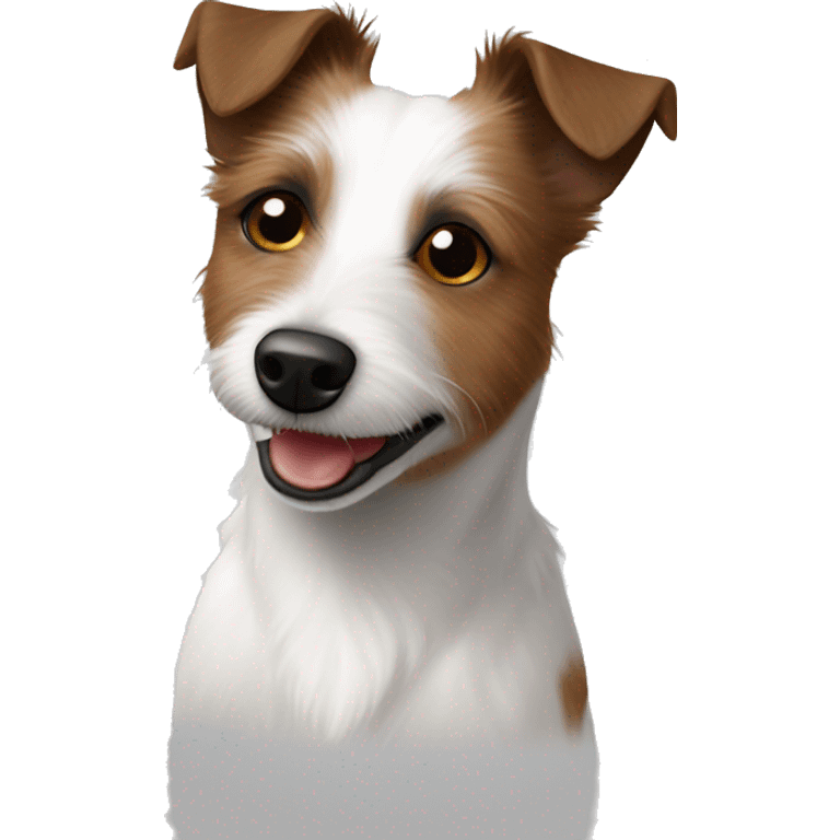 White and brown scruffy Jack Russell  emoji