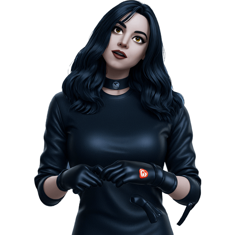 solo girl with black gloves emoji