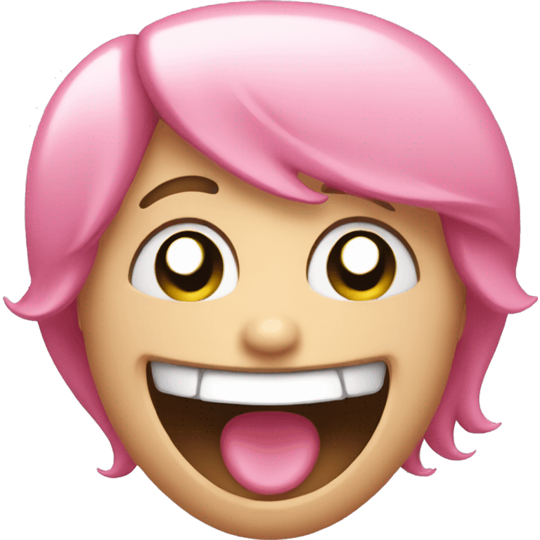 Pink laughing while crying emoji