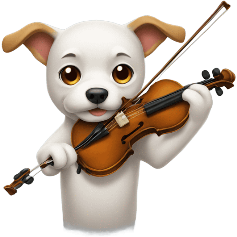 Dog playing violin emoji