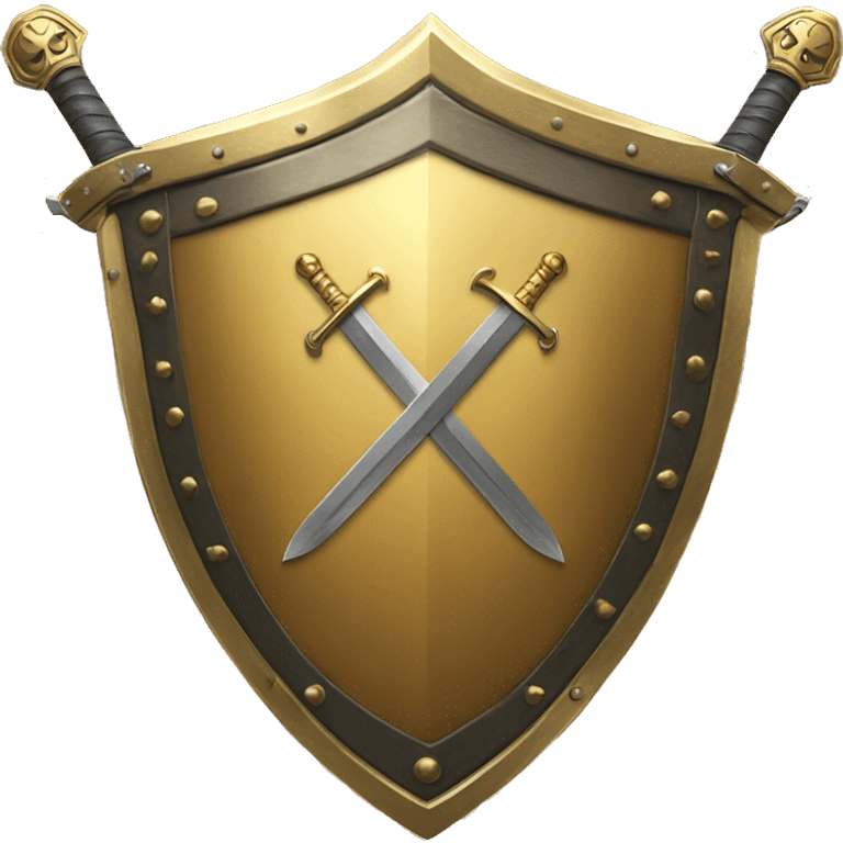 golden crest shield with sword in middle emoji