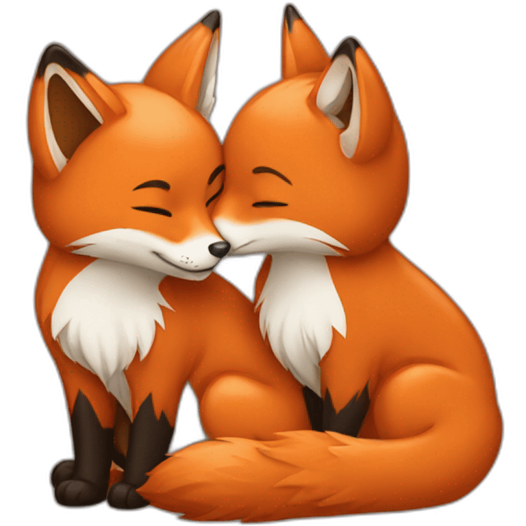 Fox kissing emoji