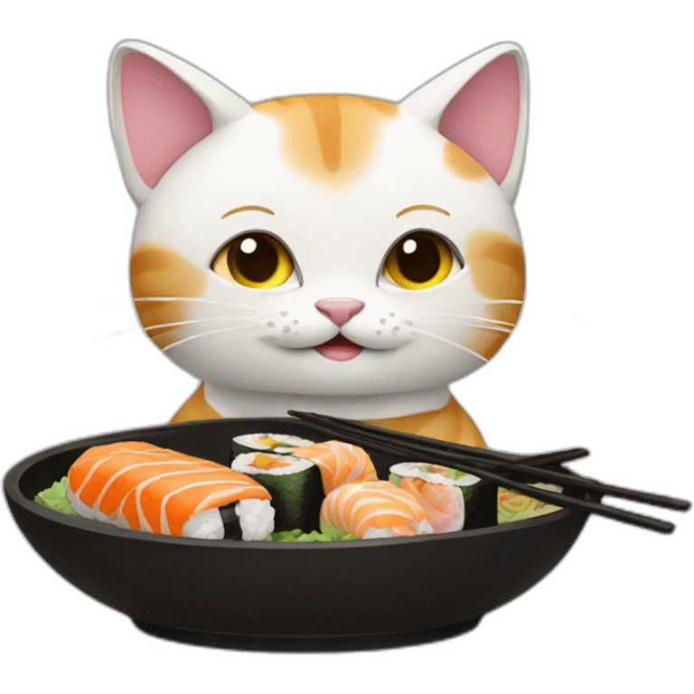 cat serving sushi emoji