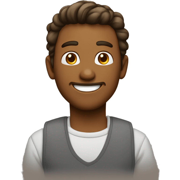 homme brun lunnette jeux souriant  emoji