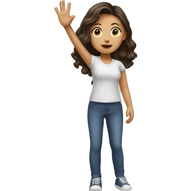 Brunette girl raising her hand￼ emoji