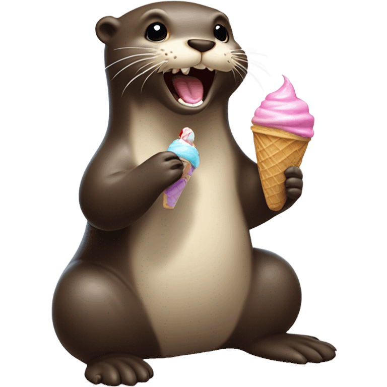 otter eating ice cream emoji