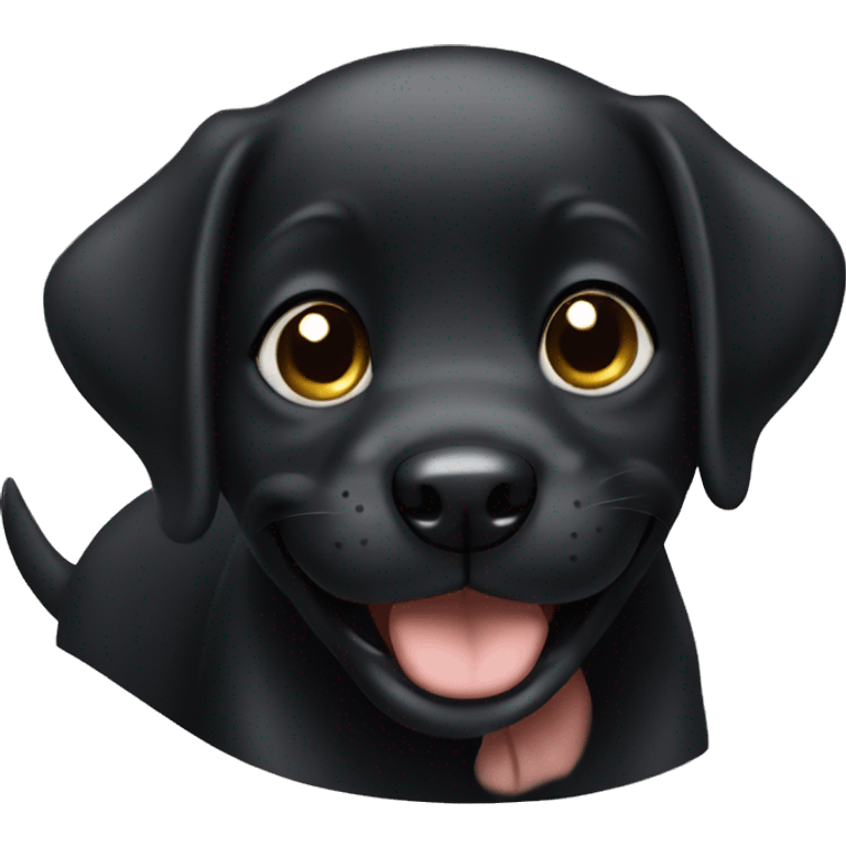 A smiling black puppy emoji