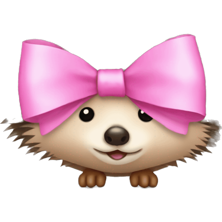 hedgehog with a pink bow emoji