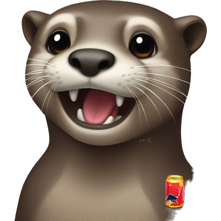 Otter with a red bull emoji