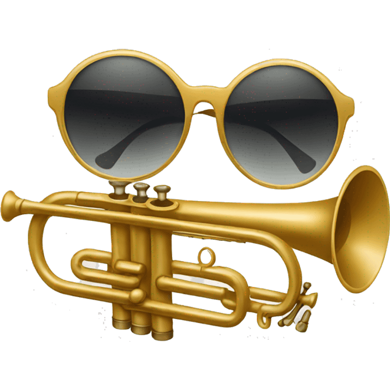 trumpet wearing sunglasses emoji