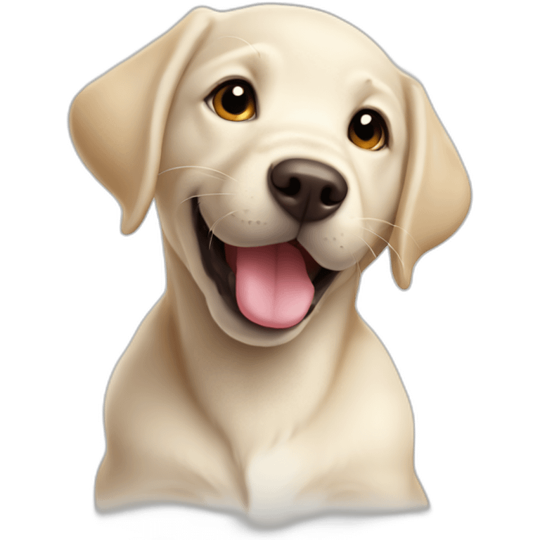 Happy white baby labrador mix emoji