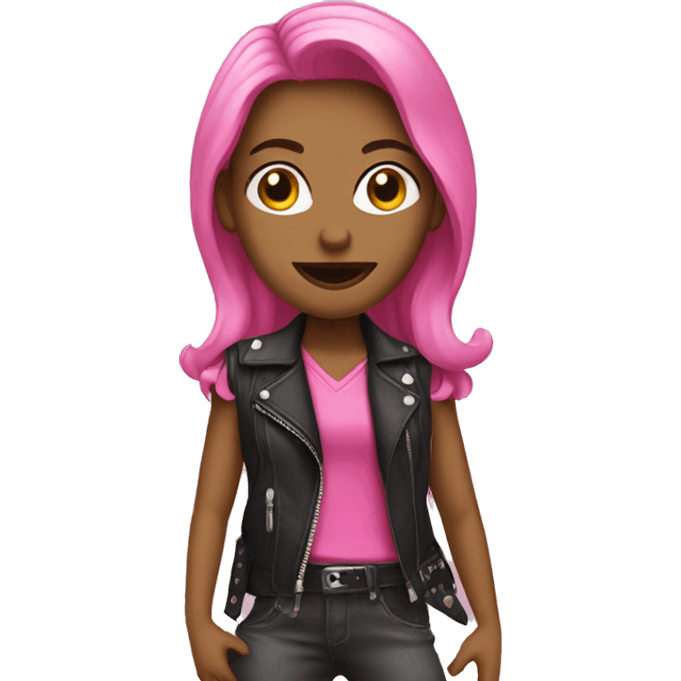 Female Rockstar in pink emoji