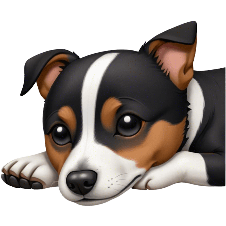 Sleeping black jack russell emoji