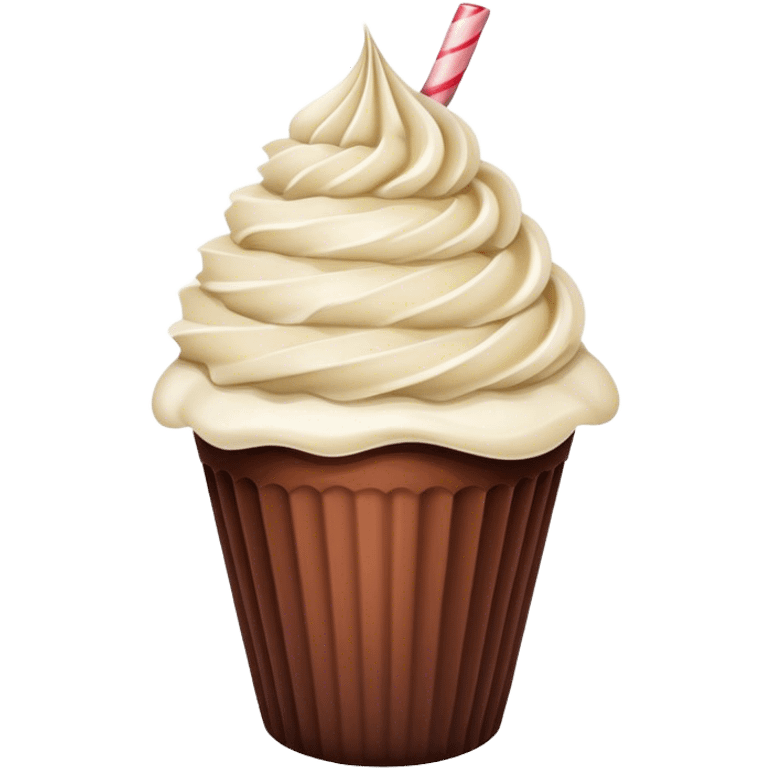 chocolate milkshake cupcake  emoji