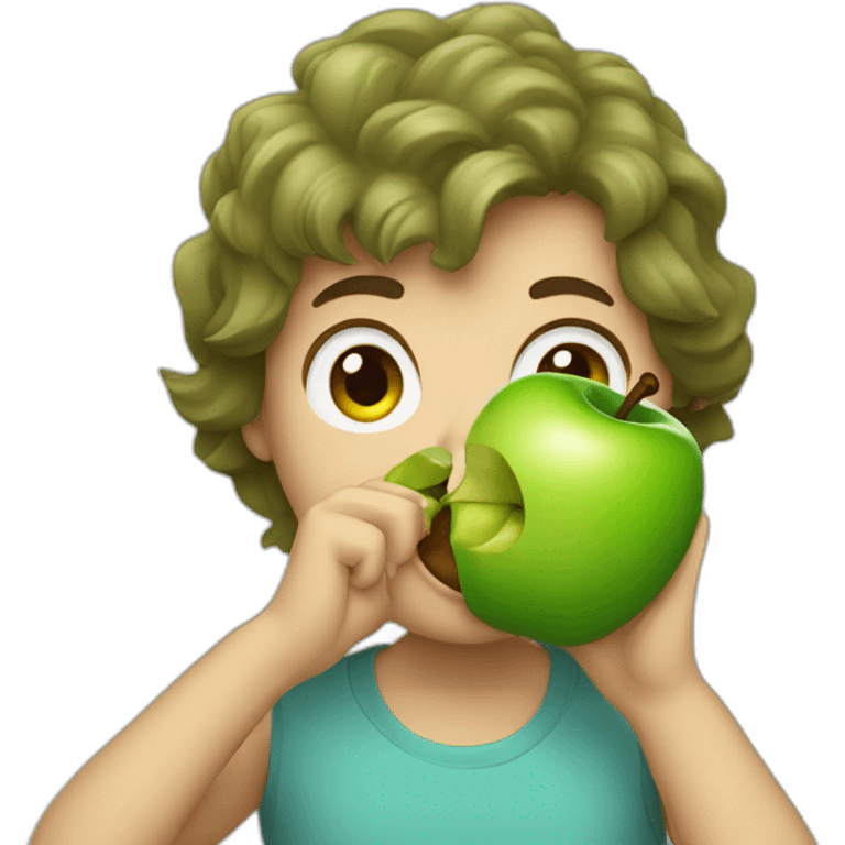 Aussie eating a green Apple emoji