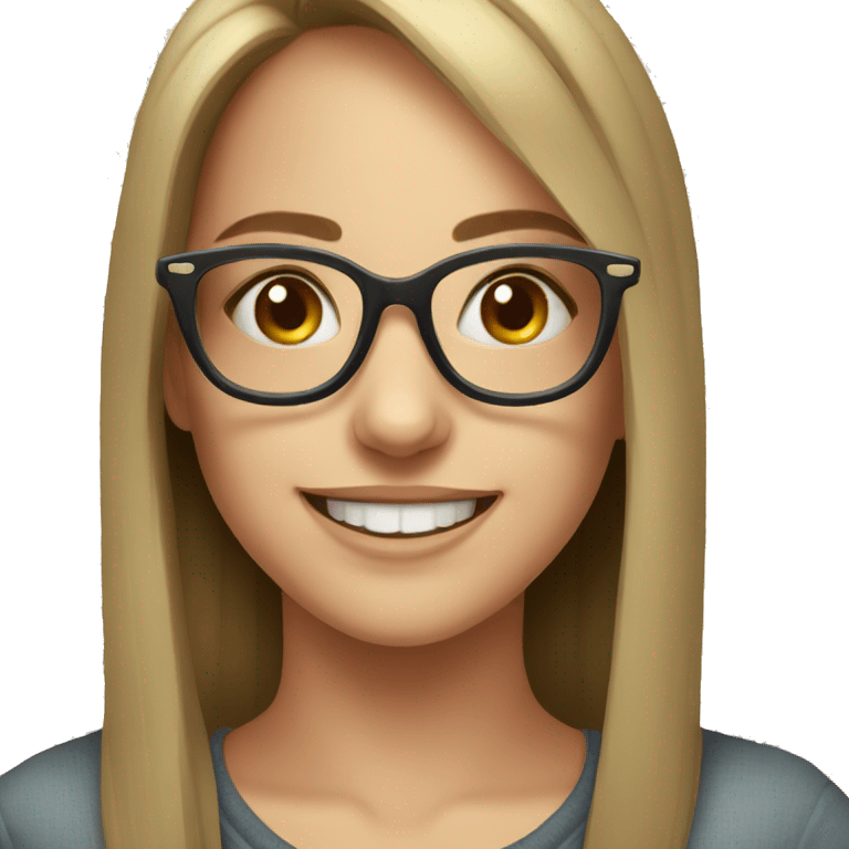 smiling girl with glasses portrait emoji