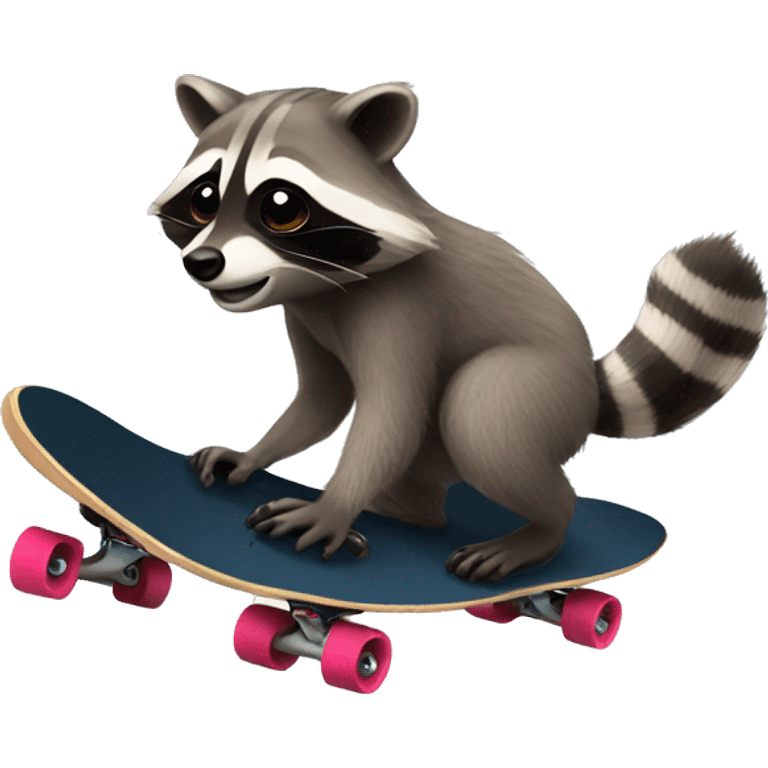 Raccoon on a skateboard  emoji