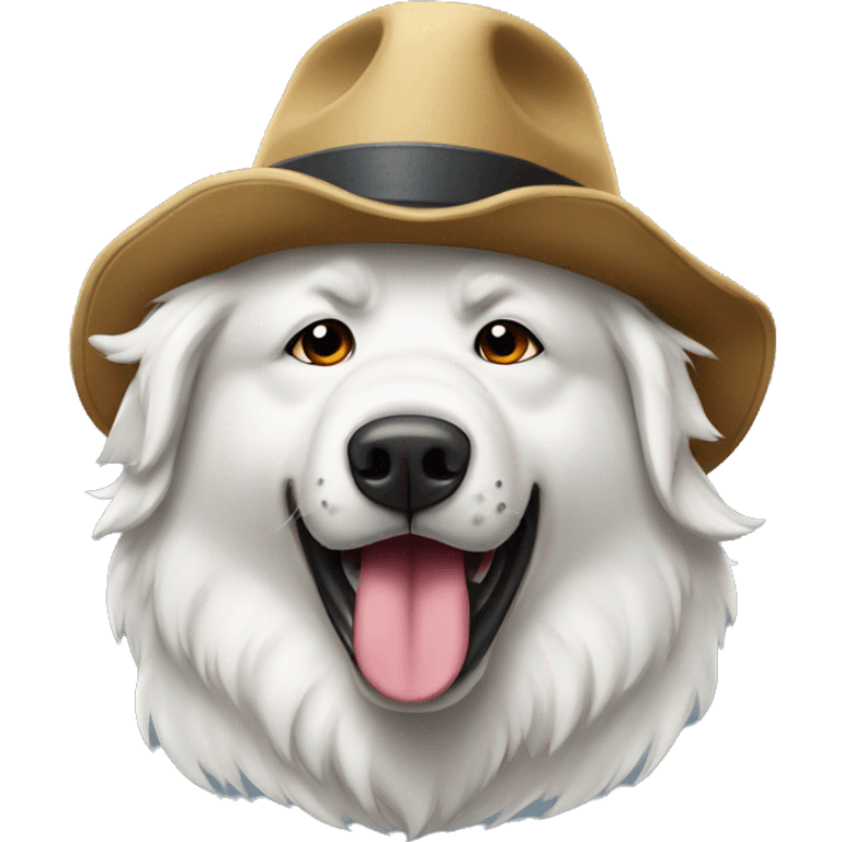 Angry Great Pyrenees in a hat emoji